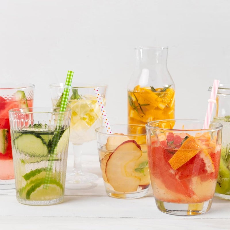 SUBANG 50 Pack Reusable Straws, BPA-Free, 9" Colorful Hard Plastic Stripe Drinking Straw for Mason Jar Tumbler, Family or Party Use with Cleaning Brush - Image 5